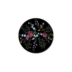 Embroidery Trend Floral Pattern Small Branches Herb Rose Golf Ball Marker by Ndabl3x