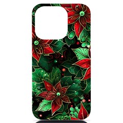 Flower Floral Pattern Christmas Iphone 14 Pro Black Uv Print Case by Ravend