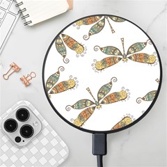 Pattern Dragonfly Background Wireless Fast Charger(black) by Ravend