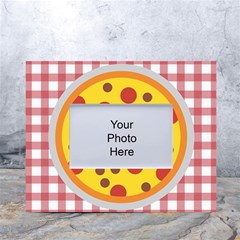 Pizza Table Pepperoni Sausage White Tabletop Photo Frame 4 x6  by Ravend