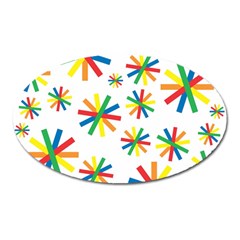 Celebrate Pattern Colorful Design Oval Magnet by Ravend