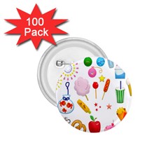 Summer Fair Food Goldfish 1 75  Buttons (100 Pack)  by Ravend