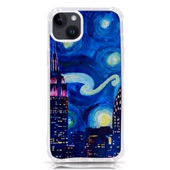 Starry Night In New York Van Gogh Manhattan Chrysler Building And Empire State Building Iphone 14 Plus Tpu Uv Print Case by Modalart