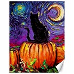 Halloween Art Starry Night Hallows Eve Black Cat Pumpkin Canvas 12  x 16  11.86 x15.41  Canvas - 1