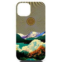 Surreal Art Psychadelic Mountain Iphone 14 Black Uv Print Case by Modalart