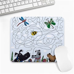 Dog Puzzle Maze Bee Butterfly Large Mousepad by Modalart