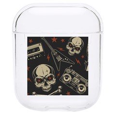 Grunge Seamless Pattern With Skulls Hard Pc Airpods 1/2 Case by Bedest