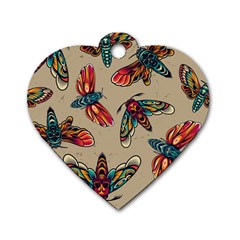 Tattoos Colorful Seamless Pattern Dog Tag Heart (one Side) by Bedest