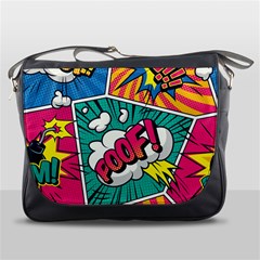 Comic Colorful Seamless Pattern Messenger Bag by Bedest