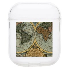 Vintage World Map Travel Geography Soft Tpu Airpods 1/2 Case by Pakjumat