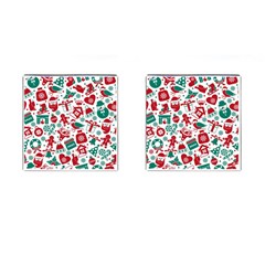 Background Vector Texture Christmas Winter Pattern Seamless Cufflinks (square) by Pakjumat