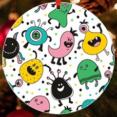 Funny Monster Pattern Uv Print Acrylic Ornament Round by Pakjumat