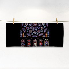 Chartres Cathedral Notre Dame De Paris Stained Glass Hand Towel by Maspions