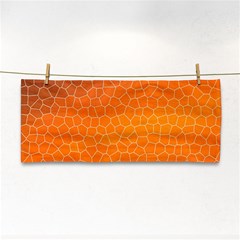 Orange Mosaic Structure Background Hand Towel by Hannah976