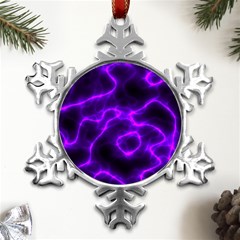 Purple Pattern Background Structure Metal Small Snowflake Ornament by Hannah976