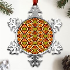 Geometry Shape Retro Trendy Symbol Metal Small Snowflake Ornament by Hannah976