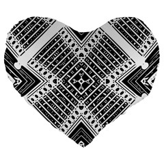 Pattern Tile Repeating Geometric Large 19  Premium Heart Shape Cushions by Hannah976