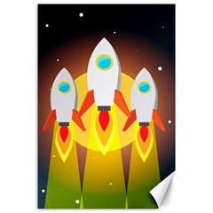 Rocket Take Off Missiles Cosmos Canvas 24  X 36  by Sarkoni