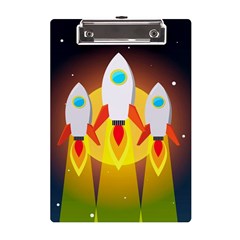 Rocket Take Off Missiles Cosmos A5 Acrylic Clipboard by Sarkoni