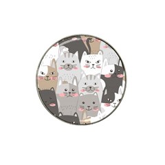 Cute Cats Seamless Pattern Hat Clip Ball Marker (4 Pack) by Sarkoni