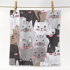 Cute Cats Seamless Pattern Face Towel by Sarkoni