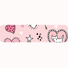 Cartoon Cute Valentines Day Doodle Heart Love Flower Seamless Pattern Vector Large Bar Mat by Apen