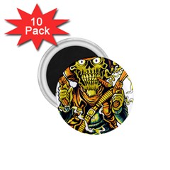 Cowboy Skeleton With Gun Illustration 1 75  Magnets (10 Pack)  by Sarkoni