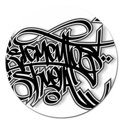 Hip Hop Music Drawing Art Graffiti Magnet 5  (round) by Sarkoni