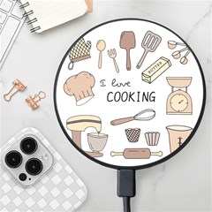 I Love Cooking Baking Utensils Knife Wireless Fast Charger(black) by Apen