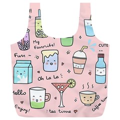 Drink Cocktail Doodle Coffee Full Print Recycle Bag (xl) by Apen