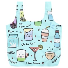 Drinks Cocktails Doodle Coffee Full Print Recycle Bag (xl) by Apen