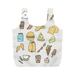 Dinner Meal Food Snack Fast Food Full Print Recycle Bag (m) by Apen