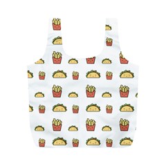 Fries Taco Pattern Fast Food Full Print Recycle Bag (m) by Apen