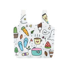 Doodle Fun Food Drawing Cute Full Print Recycle Bag (s) by Apen