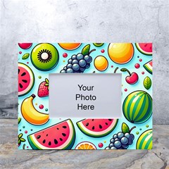 Fruits Sweet Pattern White Tabletop Photo Frame 4 x6  by Ravend