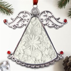 Damask, Desenho, Flowers, Gris Metal Angel With Crystal Ornament