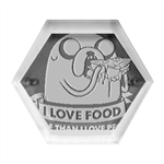 Adventure Time Jake  I Love Food Hexagon Wood Jewelry Box Front