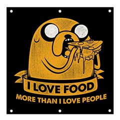 Adventure Time Jake  I Love Food Banner And Sign 4  X 4  by Sarkoni