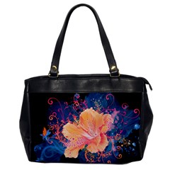 Abstract Art Artistic Bright Colors Contrast Flower Nature Petals Psychedelic Oversize Office Handbag by Sarkoni