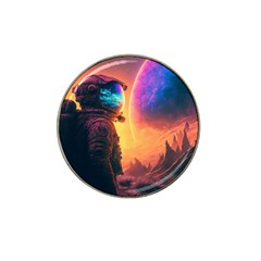 Illustration Trippy Psychedelic Astronaut Landscape Planet Mountains Hat Clip Ball Marker by Sarkoni