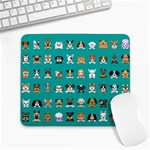 Different Type Vector Cartoon Dog Faces Large Mousepad Front