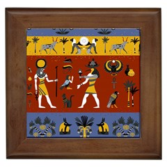 Ancient Egyptian Religion Seamless Pattern Framed Tile by Hannah976