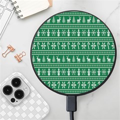 Wallpaper Ugly Sweater Backgrounds Christmas Wireless Fast Charger(black) by artworkshop