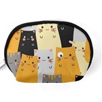 Seamless Pattern Cute Cat Cartoons Accessory Pouch (Medium) Back