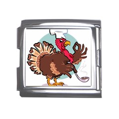 Turkey Chef Cooking Food Cartoon Mega Link Italian Charm (18mm) by Sarkoni