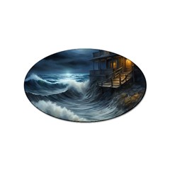 House Waves Storm Sticker (oval) by Bedest