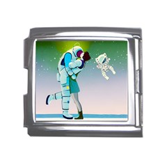 Astronaut Cat Retro Cute Alien Mega Link Italian Charm (18mm) by Bedest