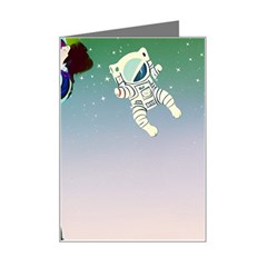 Astronaut Kiss Space Baby Mini Greeting Card by Bedest