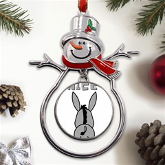 Donkey Ass Funny Nice Cute Floppy Metal Snowman Ornament by Sarkoni