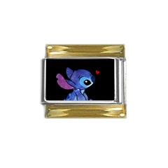 Stitch Love Cartoon Cute Space Gold Trim Italian Charm (9mm) by Bedest